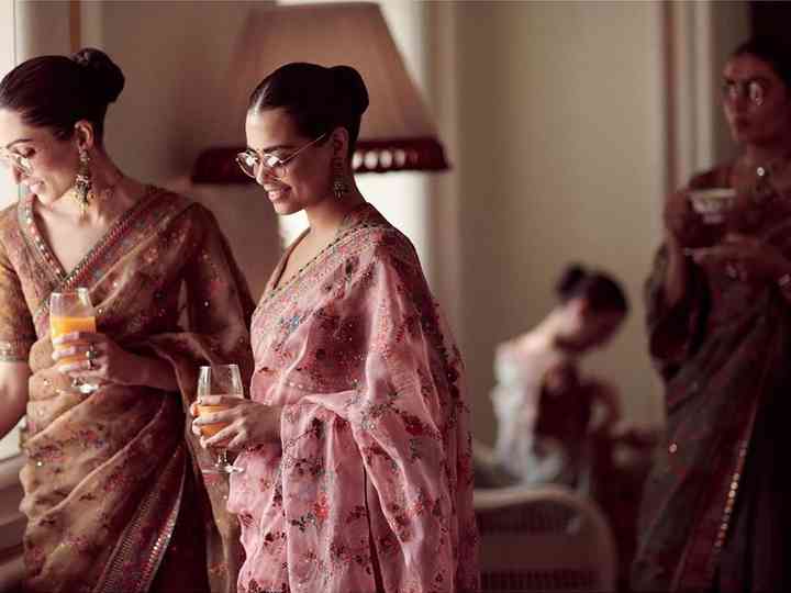 wedding party look in saree