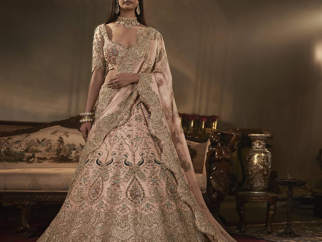 peacock design bridal lehenga