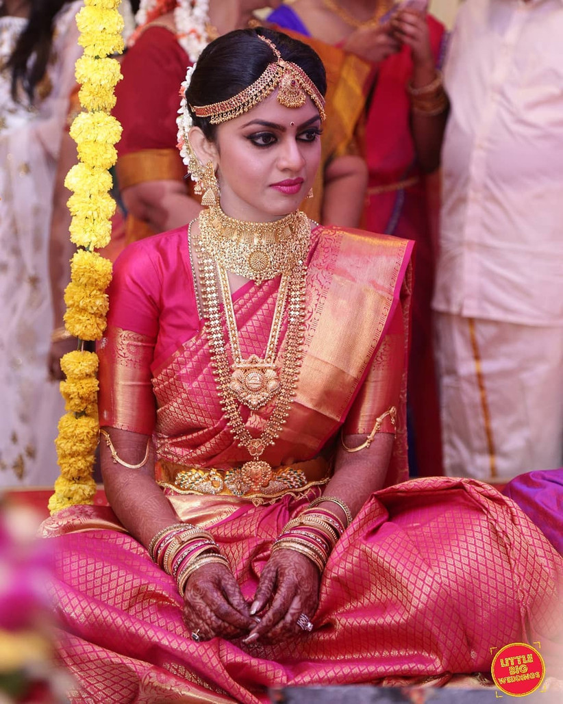 simple wedding look in saree