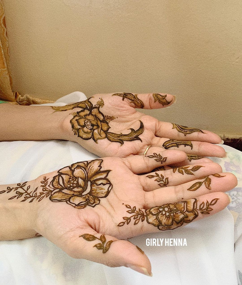 Simple Mehndi Designs For Left Hand Palm By Henna Artists