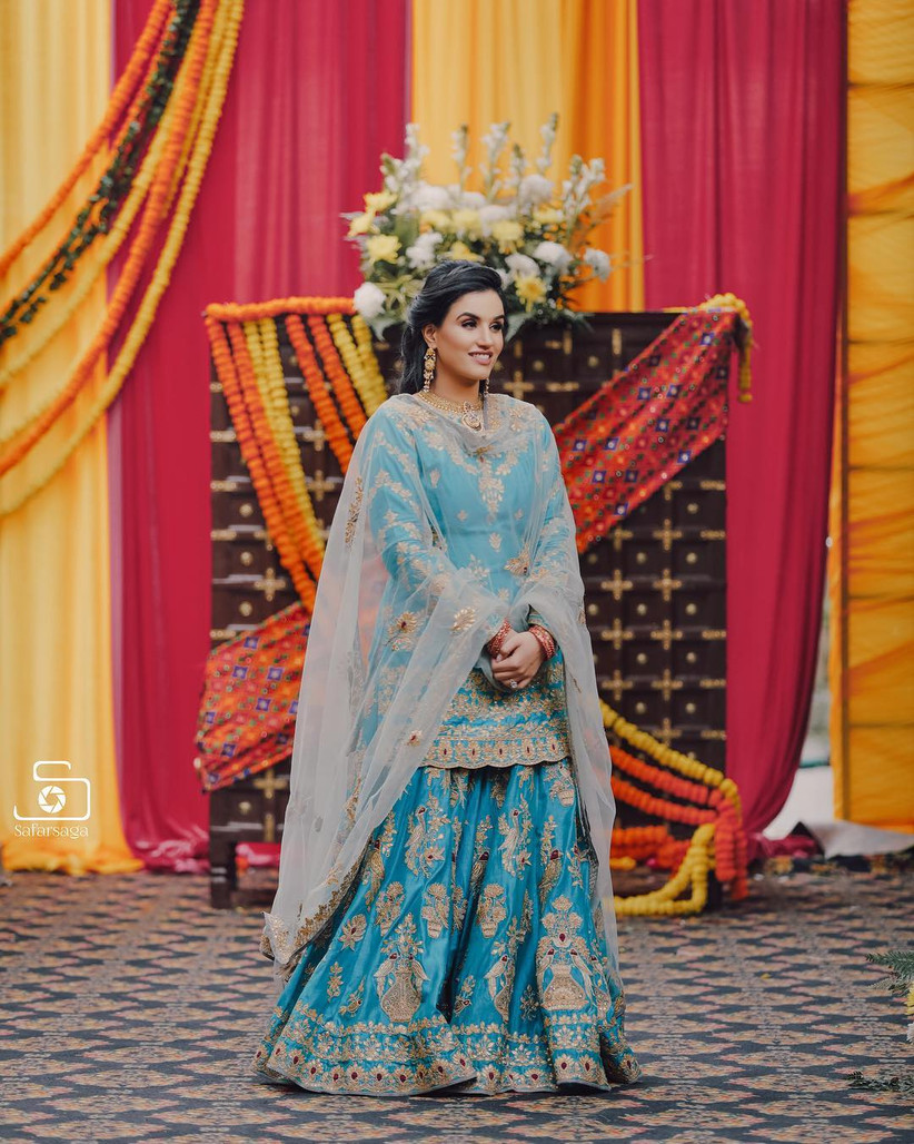 pakistani bridal lehenga with long kurti