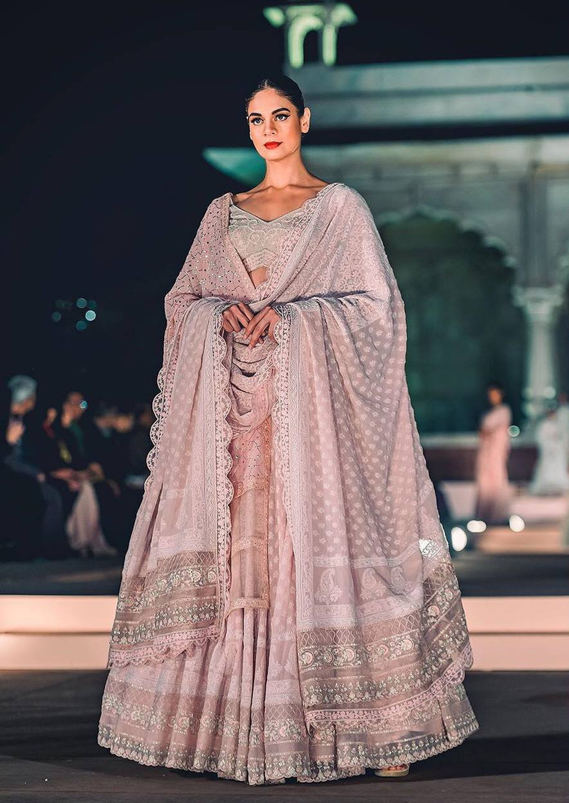 chikankari night gown