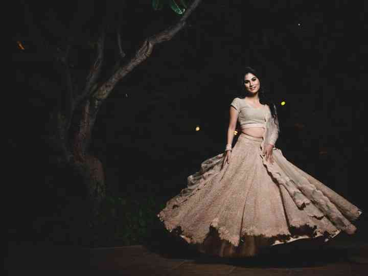 crop top and skirt wedding guest