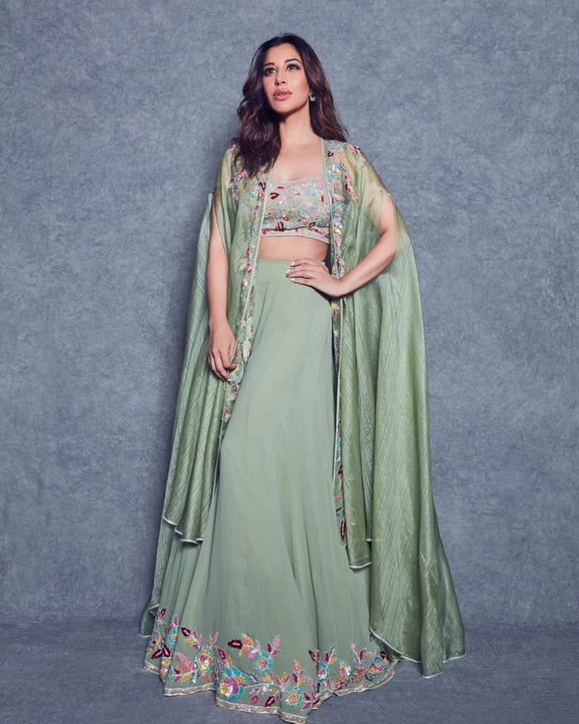lehenga in sea green colour