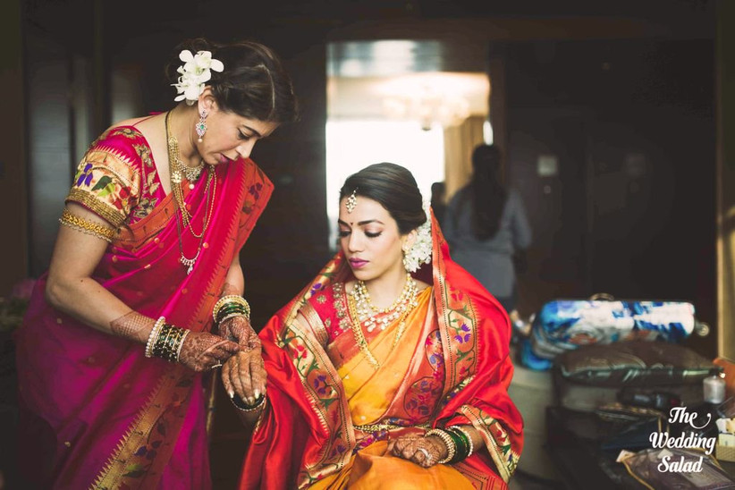 silk saree bridal look