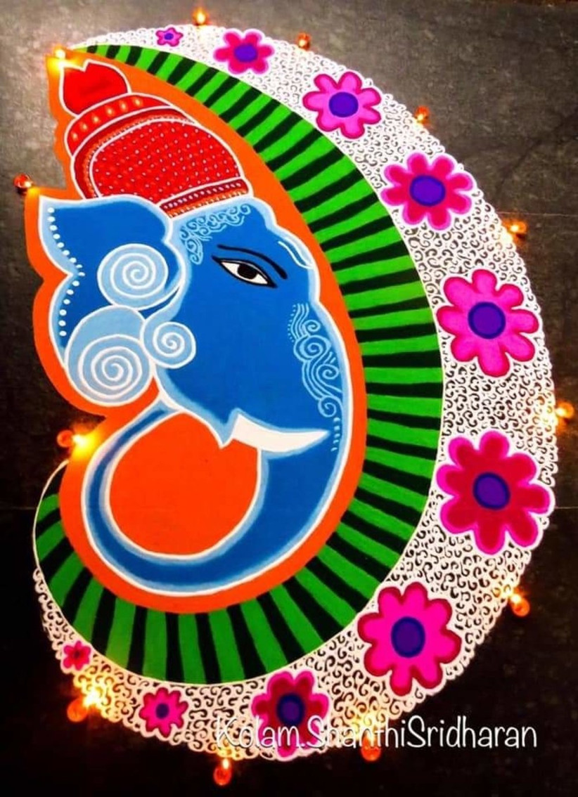 Designs Faceis De Ganpati Rangoli 22 Best Easy And Quick Ganesh