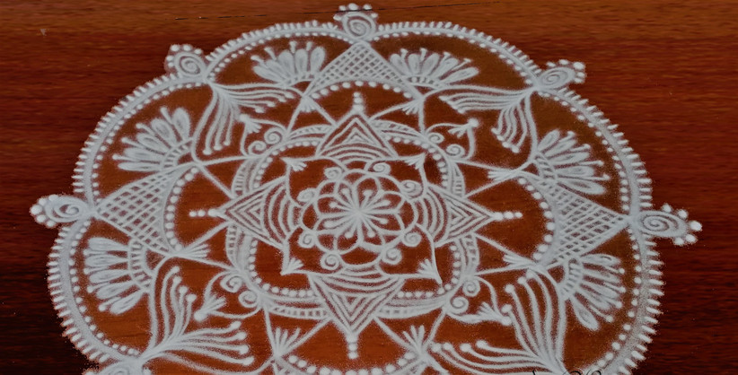 Kolam Rangoli Design with the dots