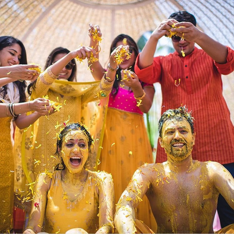 yellow one piece for haldi ceremony