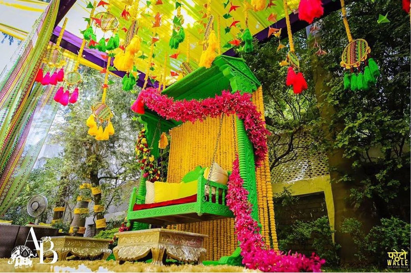 Simple Jhoola Decoration Ideas For A Fragrant Mehndi Ceremony