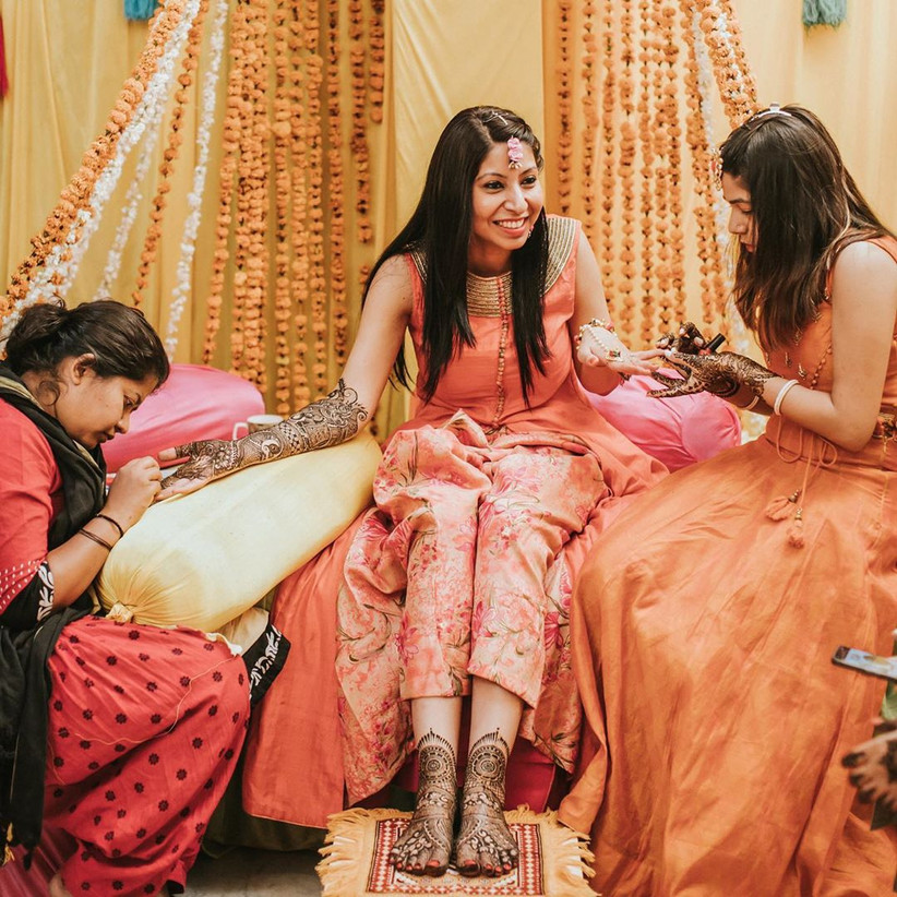orange colour combination for dresses