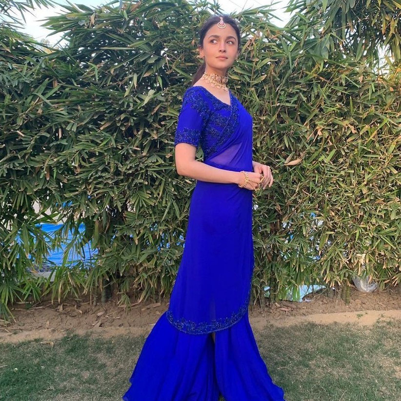 Divine Kajal In Peacock Blue Color Printed Party Wear Sharara Suit