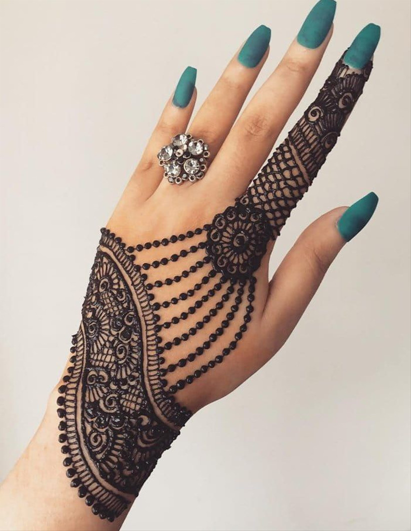 Jewellery Shaped Arabic Mehndi Designs