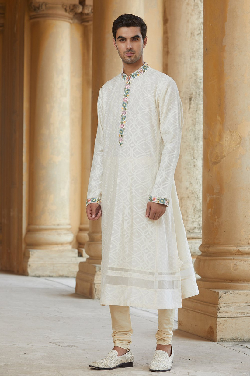 manyavar sherwani white