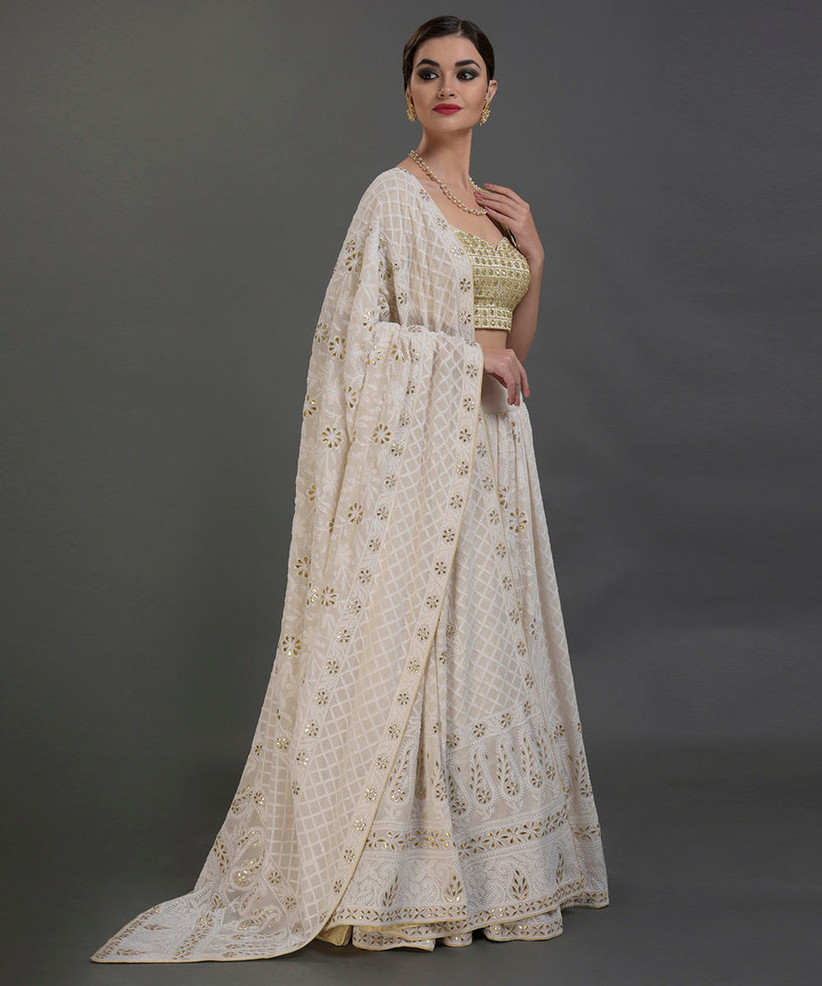 chikankari night gown
