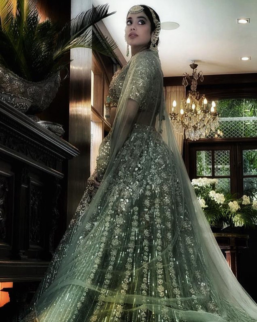 sky green lehenga