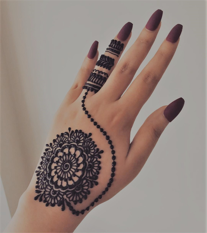 50+ Simple Finger Mehndi Designs for Front & Back 2021, Finger Henna Ideas