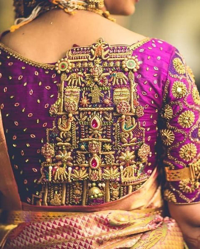 16 Blouse Back Neck Designs For Pattu Sarees That Will Make You Look Like A Walking Dream 3289