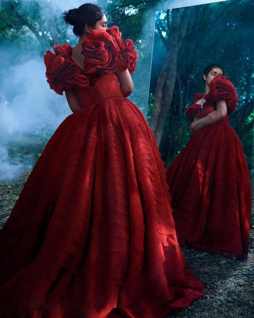 gaurav gupta red gown