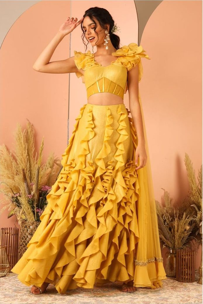 haldi dress designs for bride