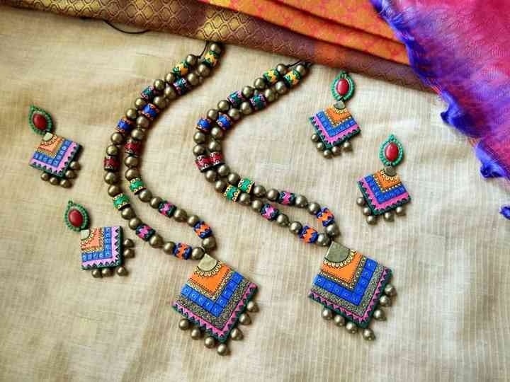 Terracotta Clay Jewellery Designs 2024 www.alhudapk