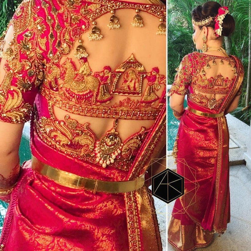 short hand bridal blouse design