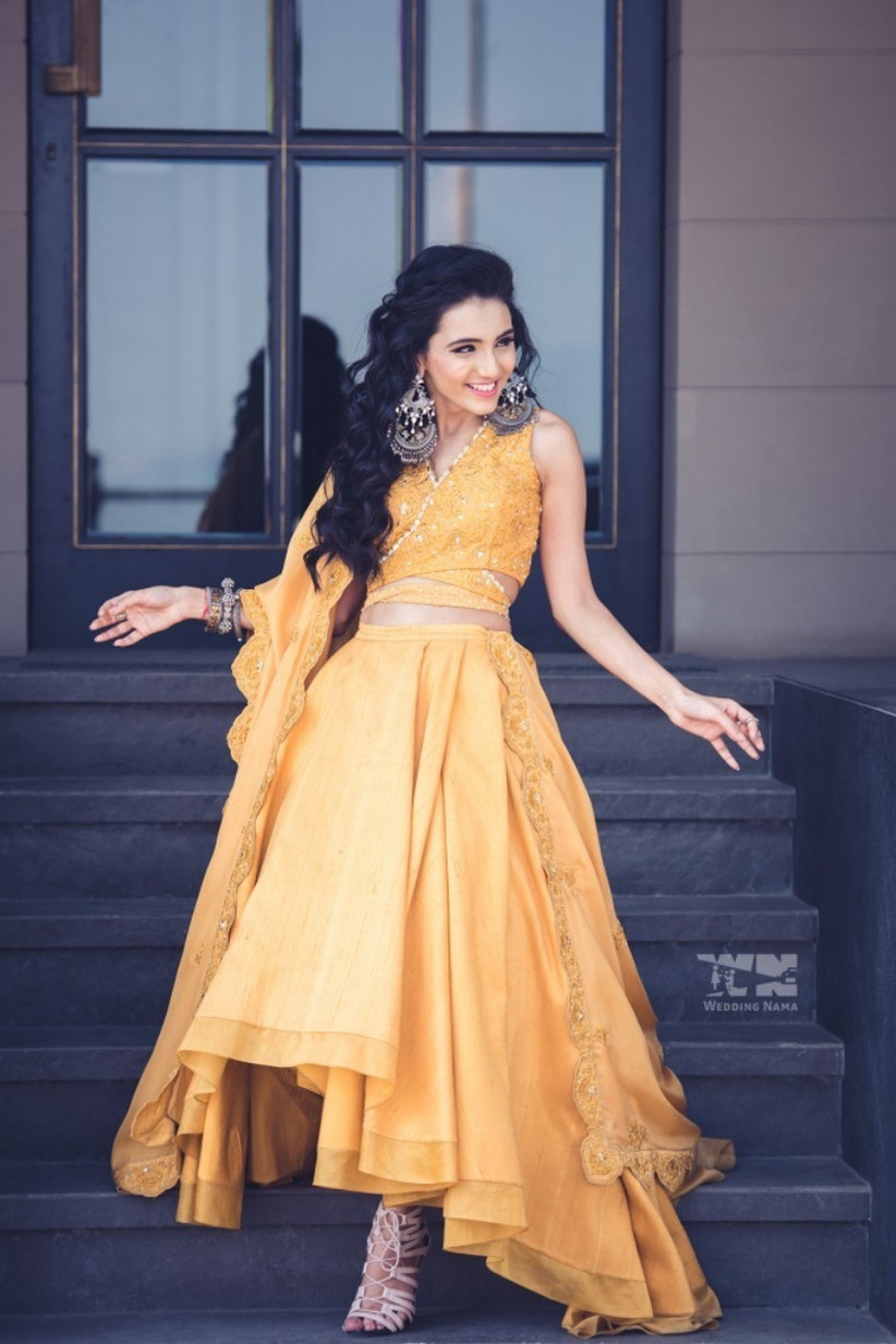 short frock with lehenga design