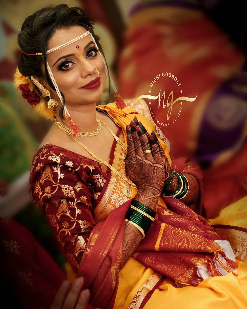 Marathi Engagement Makeup Images