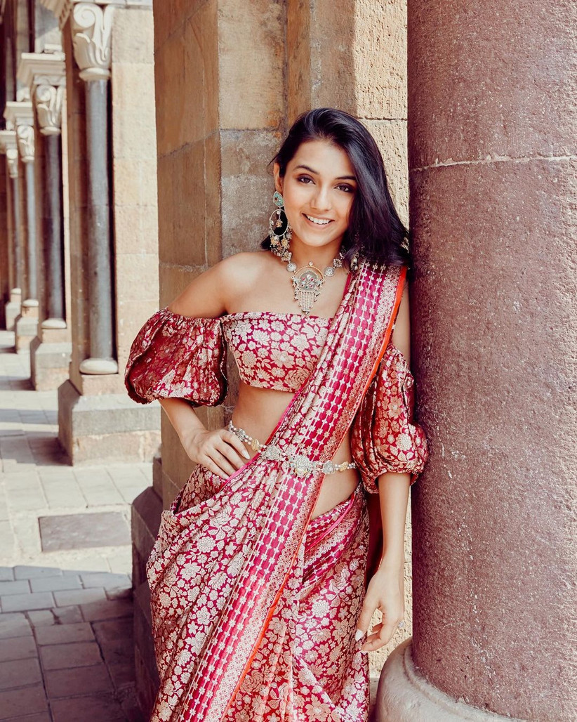 Trendy Saree Blouse Designs For reception day.. 1
