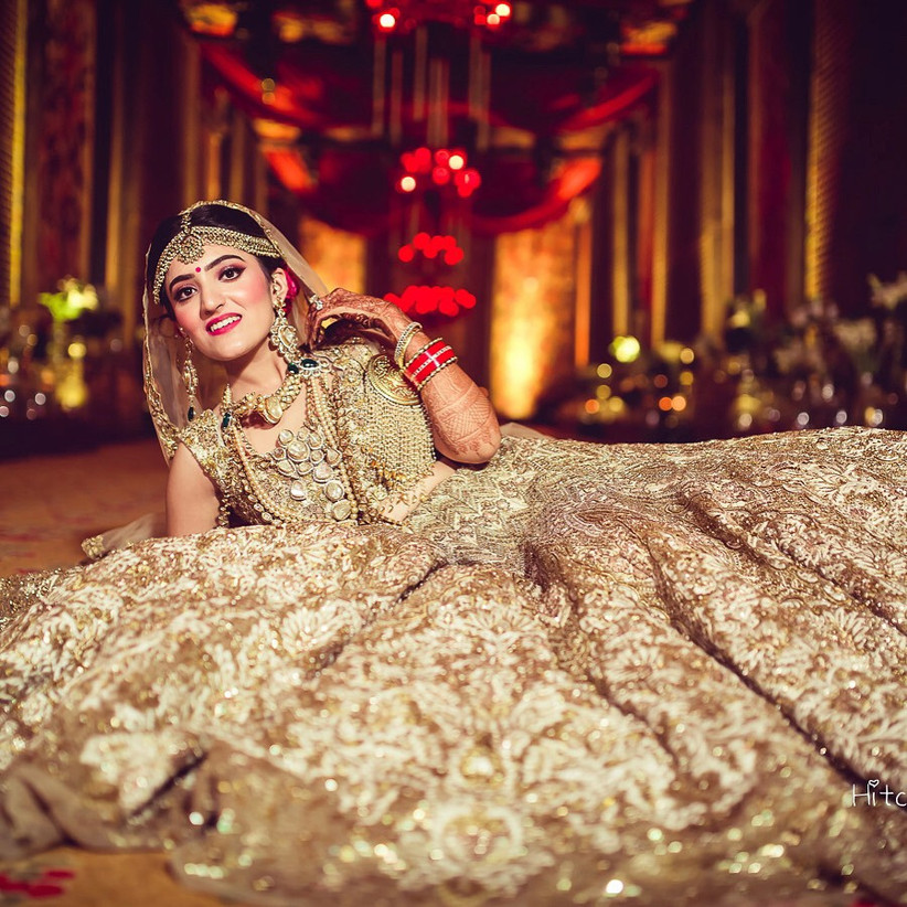 Golden Colour Bridal Lehenga: the Diva in You Unleashed for D-day