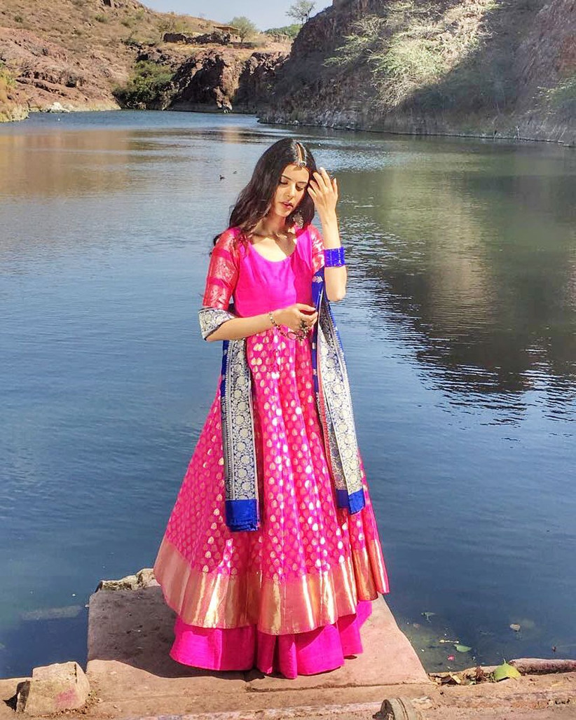 banarasi anarkali dress design