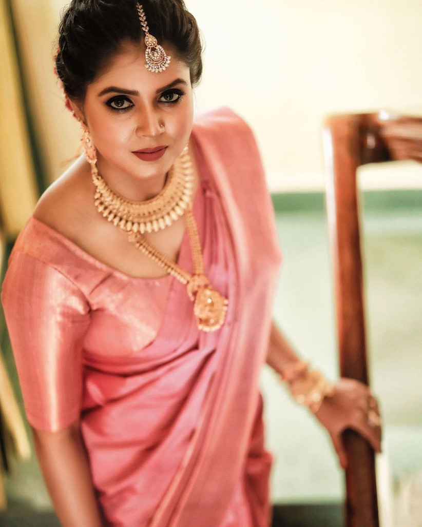 pink silk saree for wedding