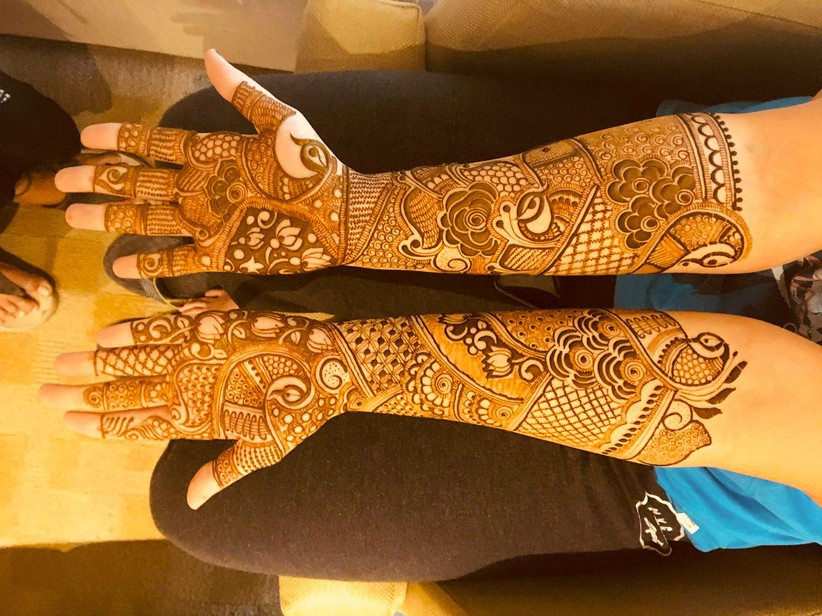 Peacock Arabic Mehndi Designs by Mehandi Creations by  Manu Bishnoi