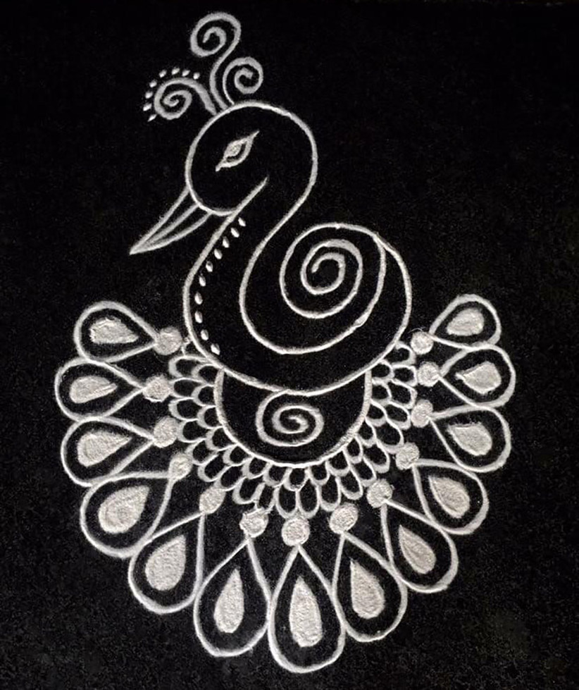 how to make rangoli designs step by step shanthi sridharan peacock