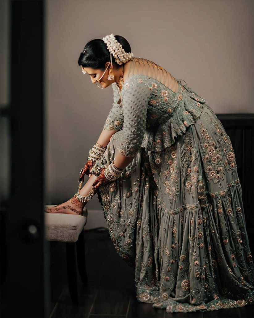 pakistani bridal lehenga with long kurti