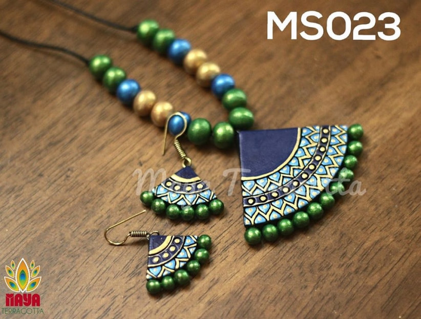 Terracotta Clay Jewellery Designs 2024 www.alhudapk
