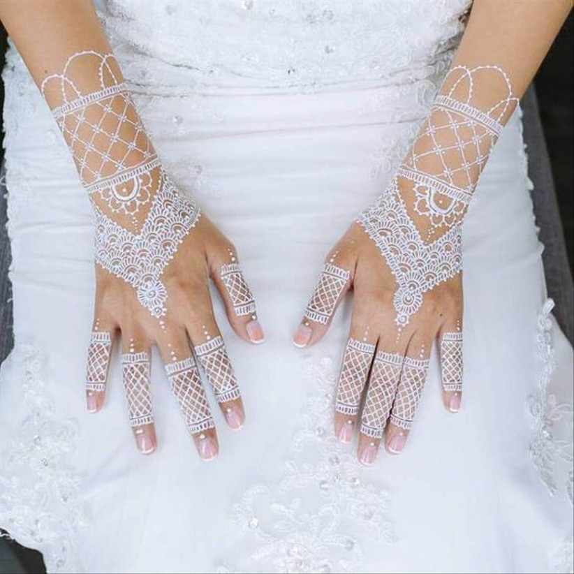 White Henna in Jaali Design