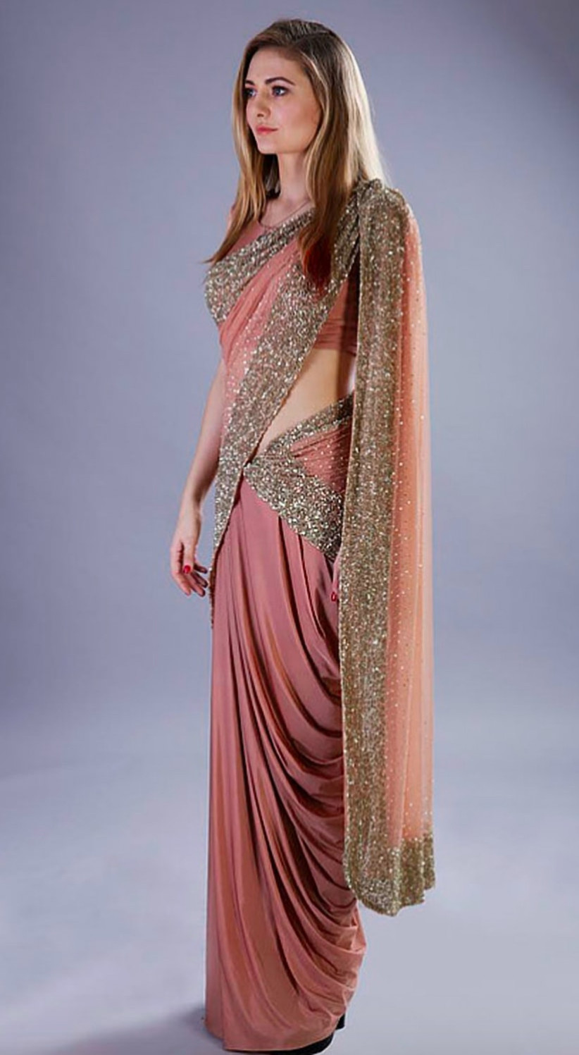 latest designer saree for wedding party