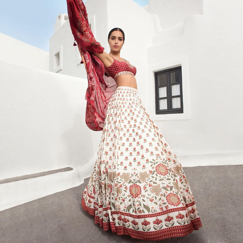 minimalist bridal lehenga