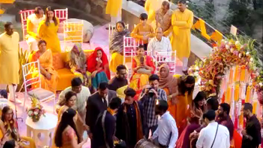 Haldi at the poolside lawn