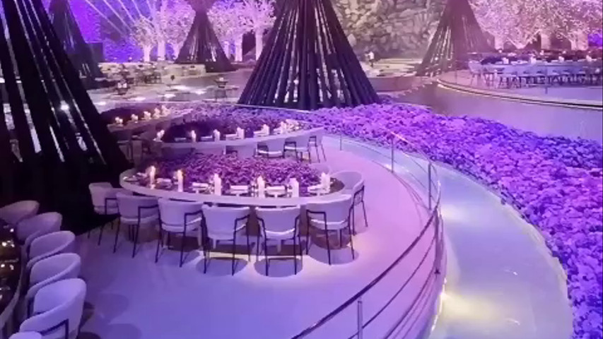 purple themed wedding decor