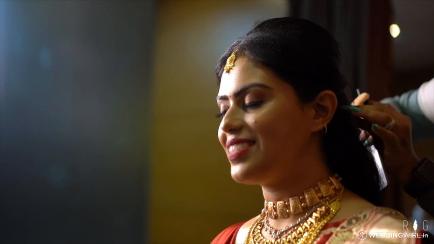 Bride getting ready in Wedding Makeup 