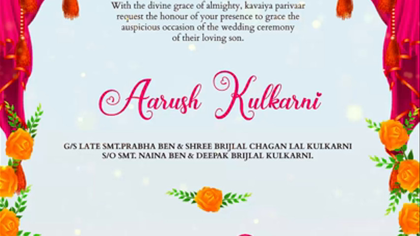 Aarush & advika Digital Indian Wedding Invitation Video