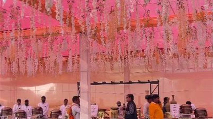 Catering setup and wedding decor