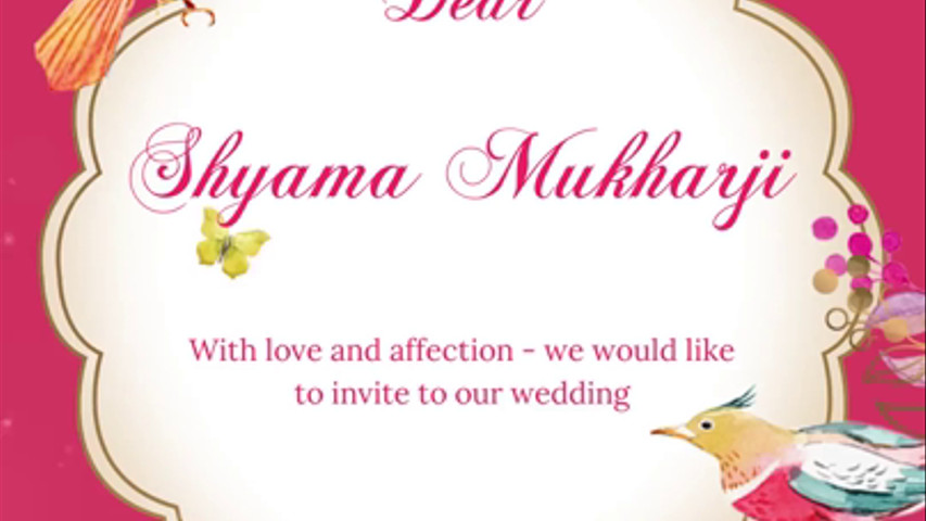 Invitation for Shyama Mukharji