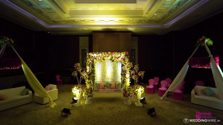 Elegant pastel themed Mehndi Décor with a pastel swing