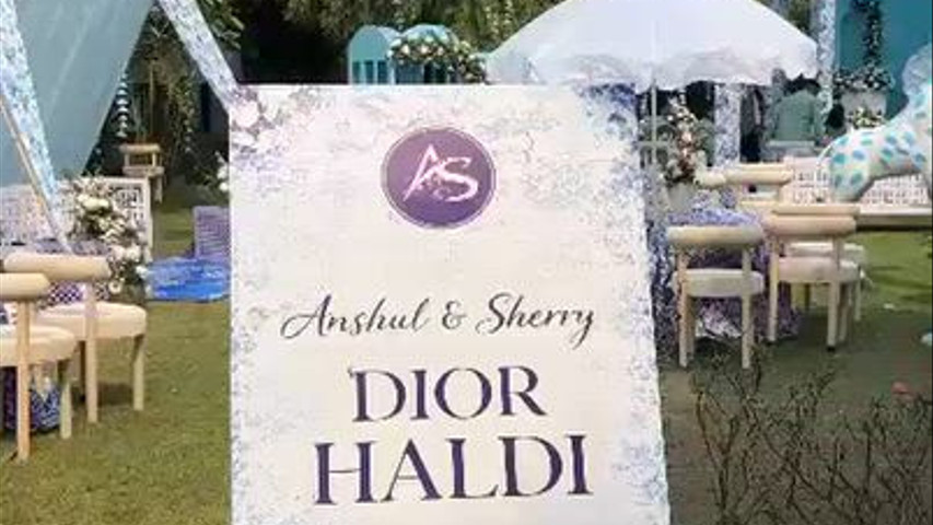 Blue haldi decor