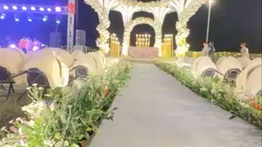 Walkway and mandap decor