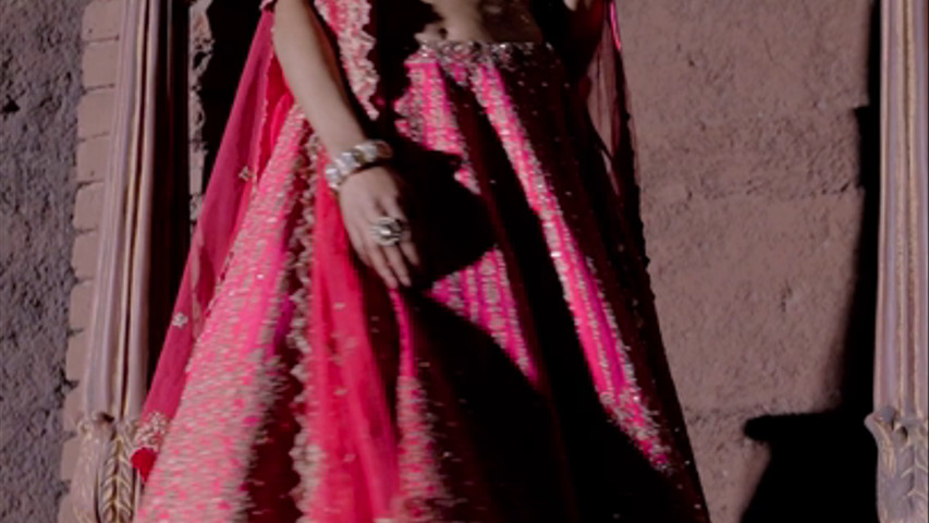 Fuchsia Raw Red Silk Lehenga