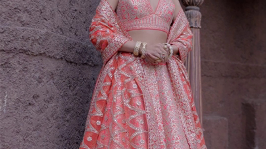 ORANGE RAW SILK GOTA LEHENGA SET