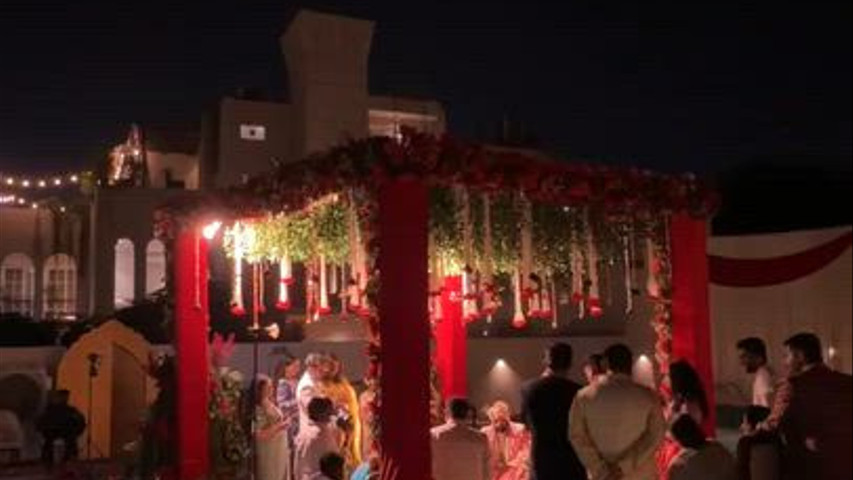 Poolside wedding
